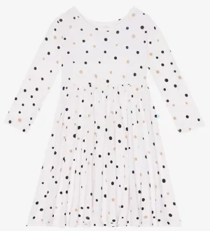 Posh Peanut Jamie Polka Dot L/S Twirl Dress