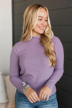 Pure Delight Ribbed Top- Lavender