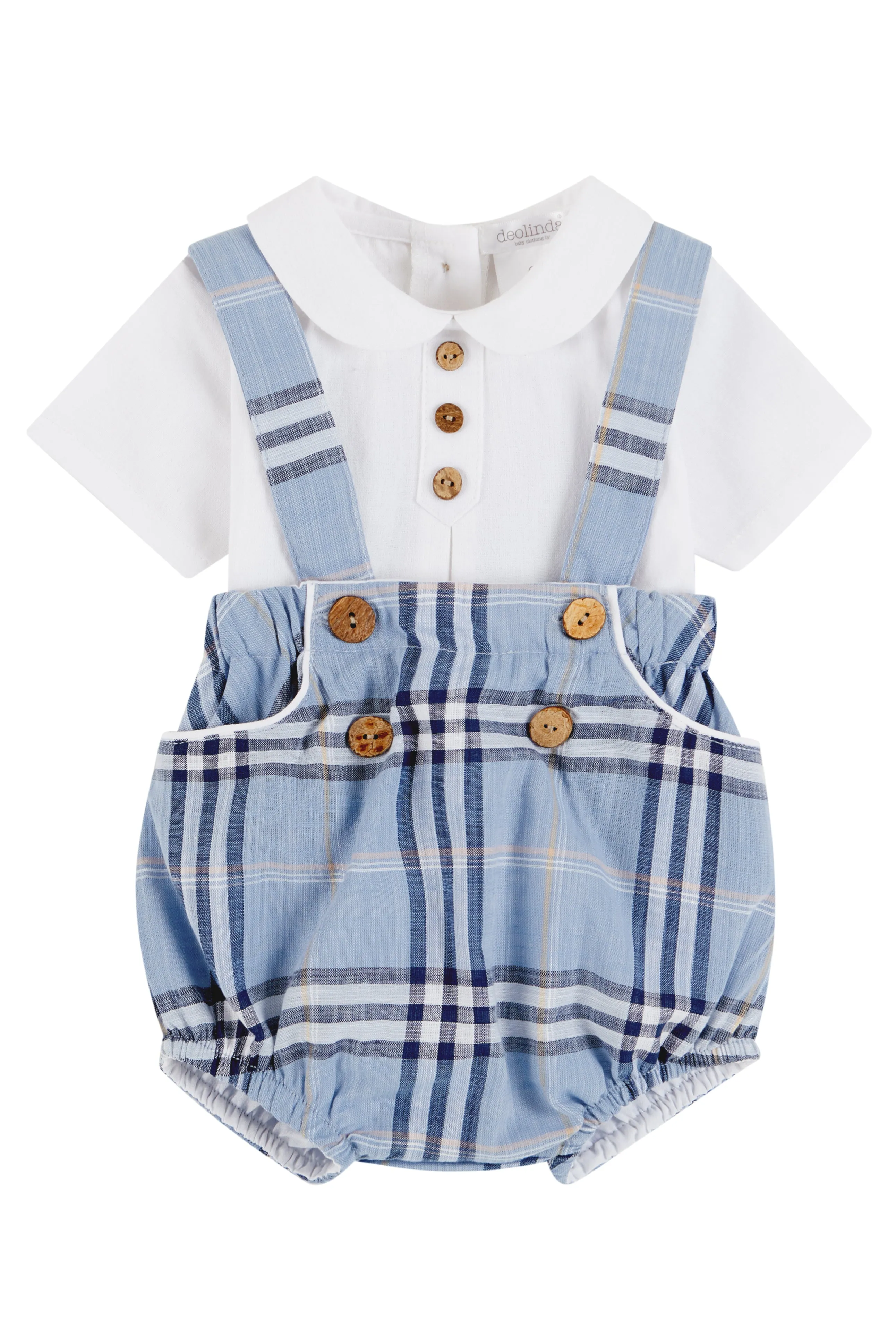 "Joseph" Shirt & Dusky Blue Tartan Jam Pants
