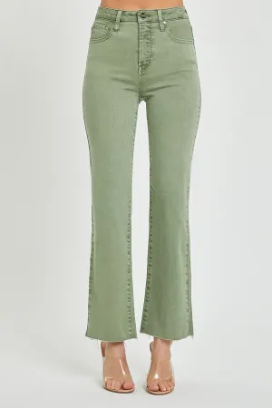 RAW HEM STRAIGHT LEG PANTS