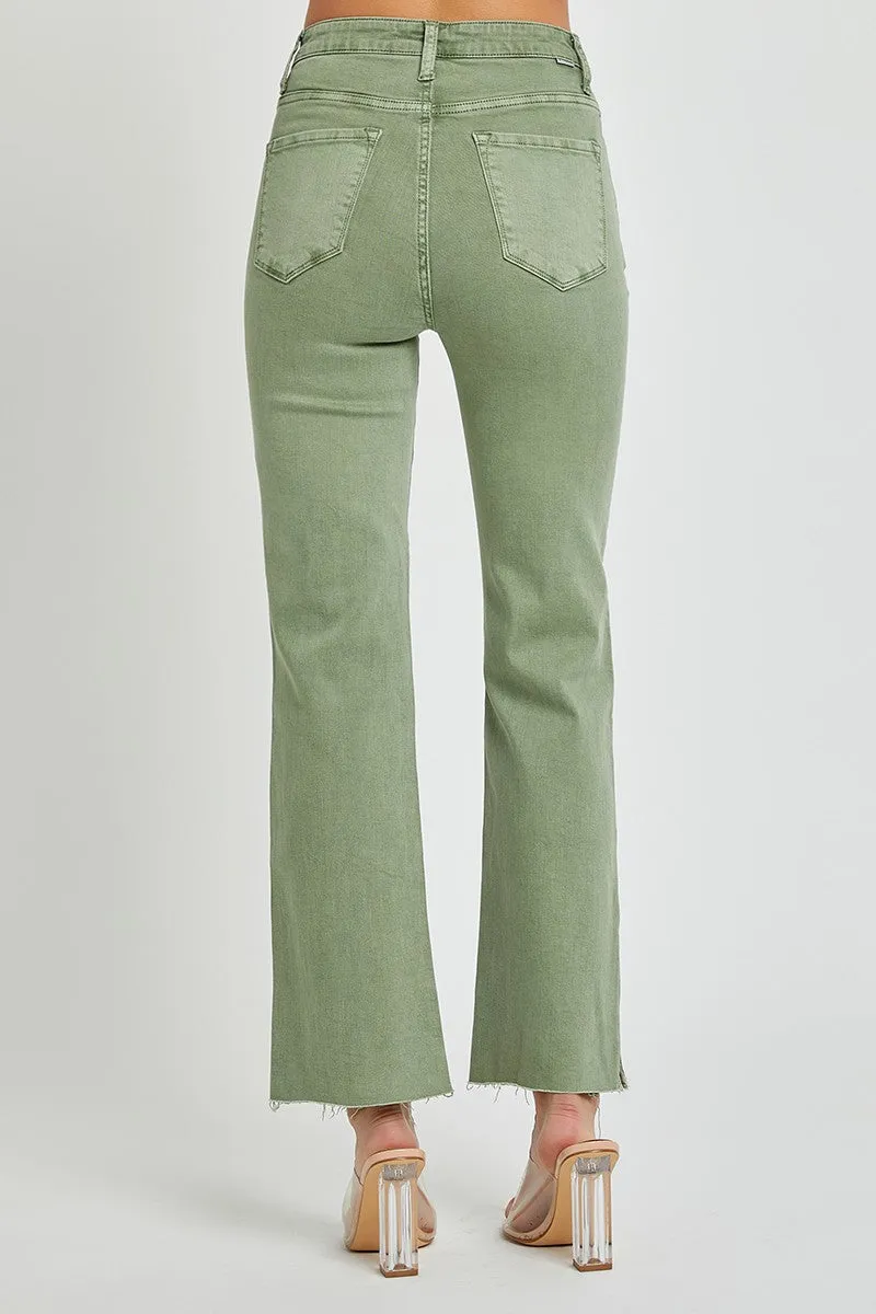 RAW HEM STRAIGHT LEG PANTS