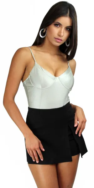 Revival Satin Sage Bustier Bodysuit