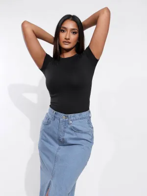 Rue High Neck Fitted T-Shirt