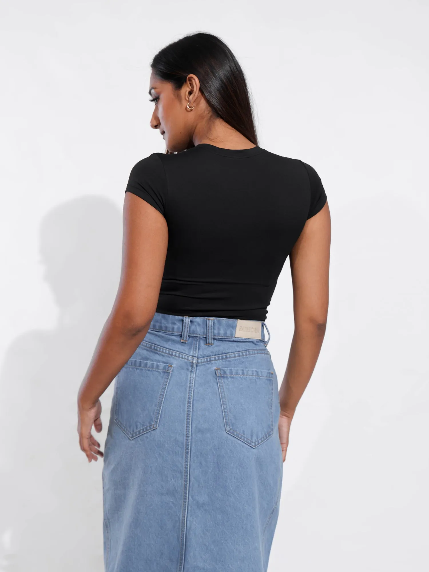 Rue High Neck Fitted T-Shirt