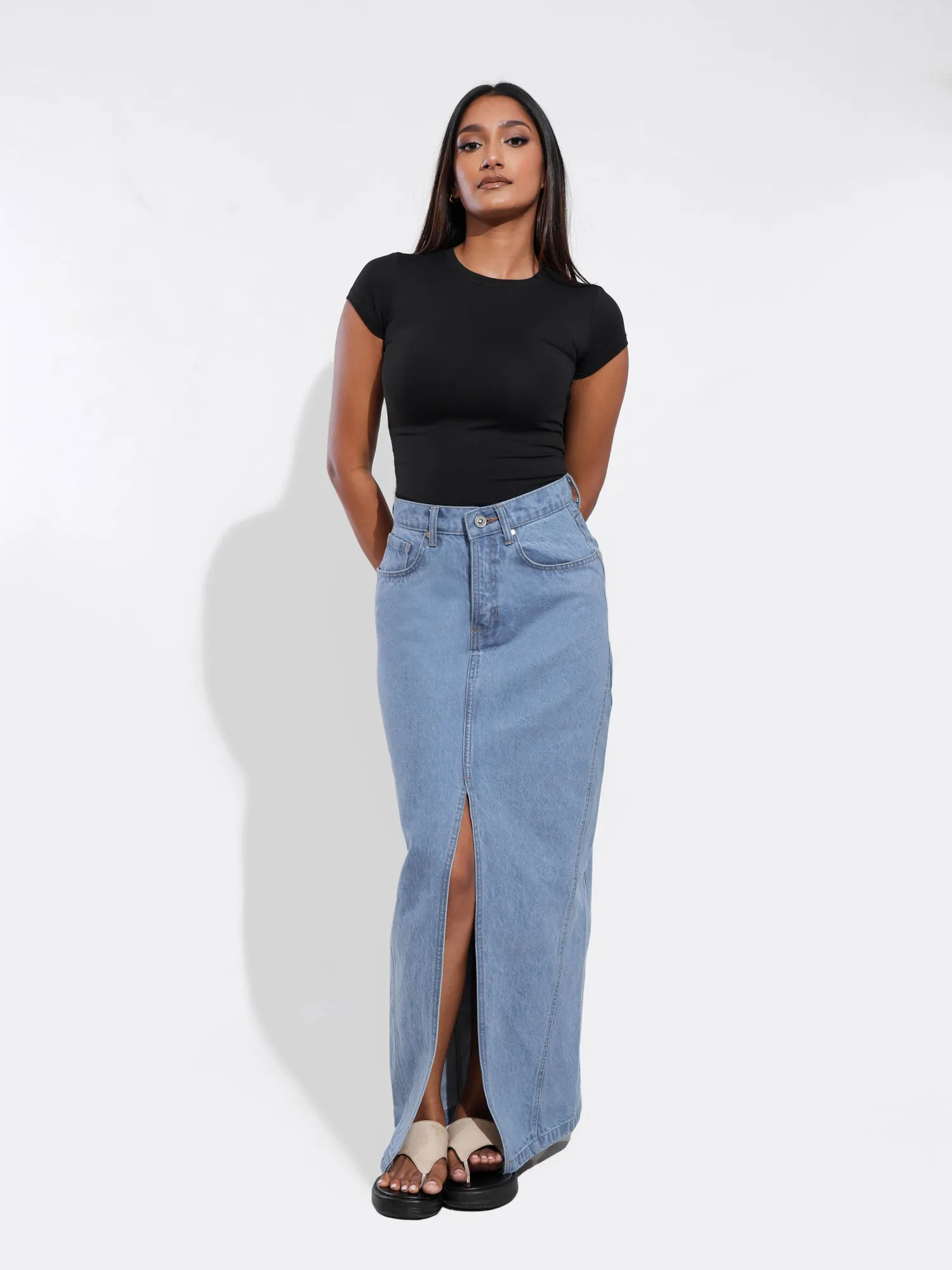Rue High Neck Fitted T-Shirt