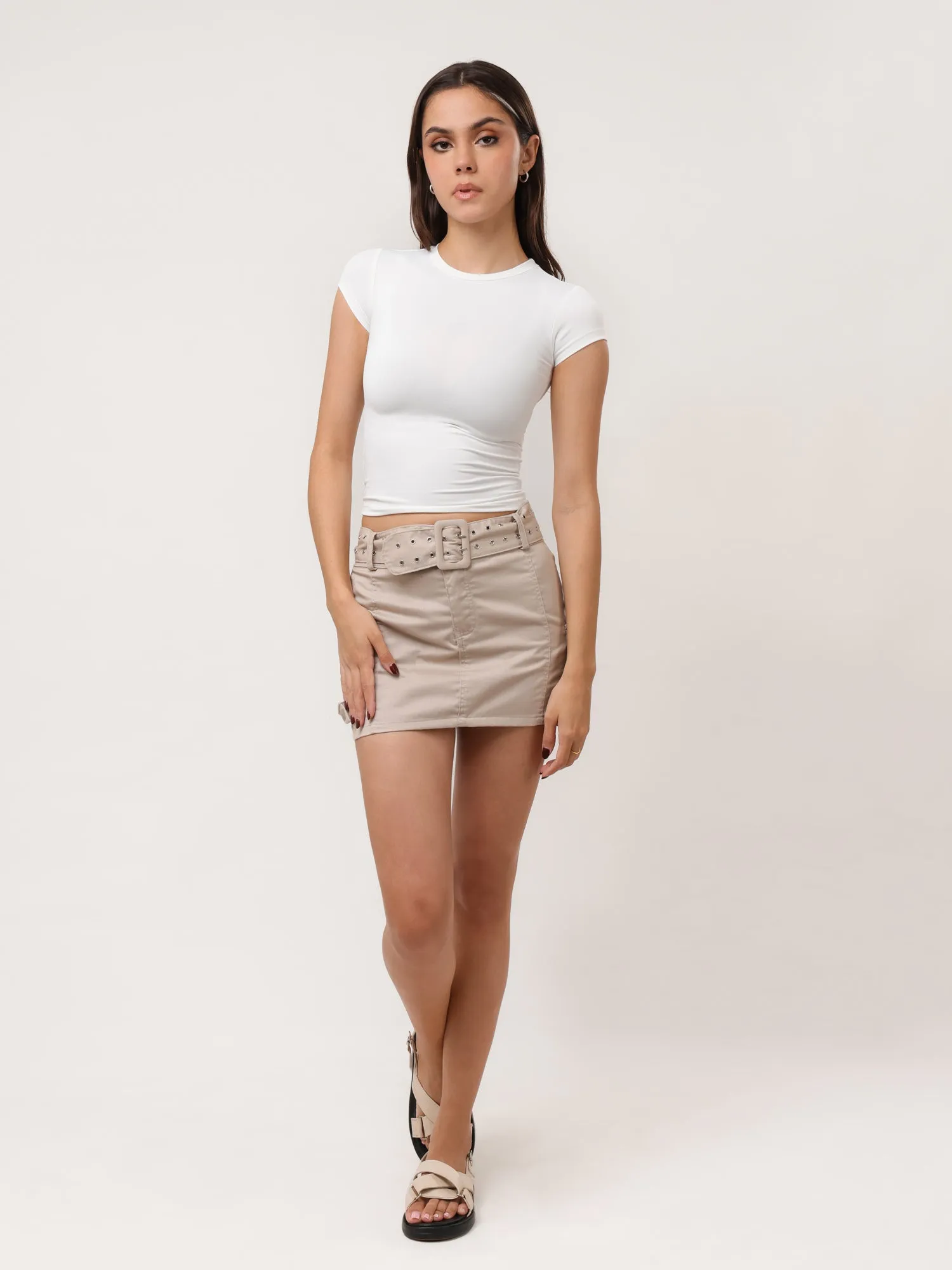 Rue High Neck Fitted T-Shirt