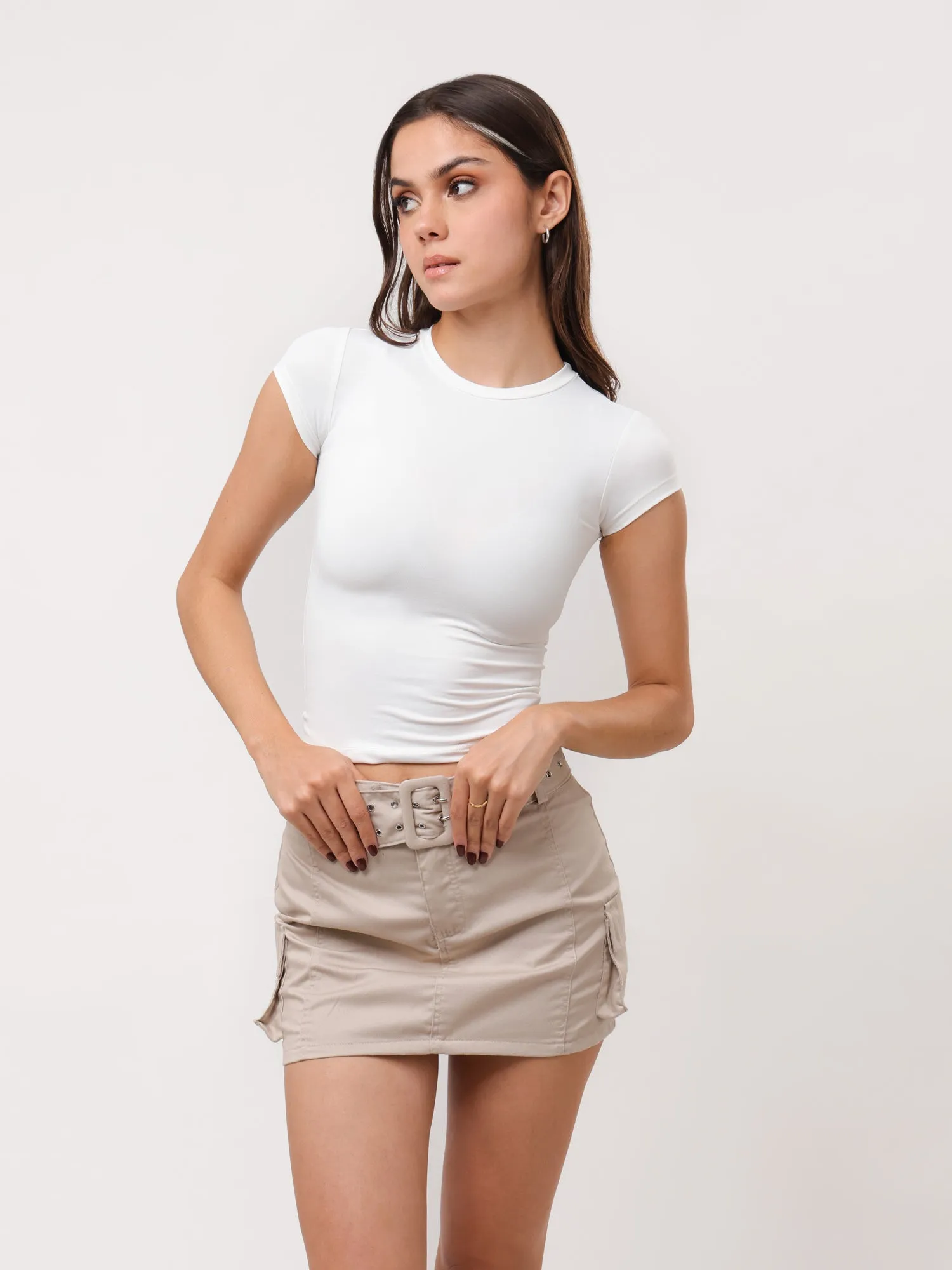 Rue High Neck Fitted T-Shirt