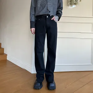 Side Slit Straight Leg Jeans