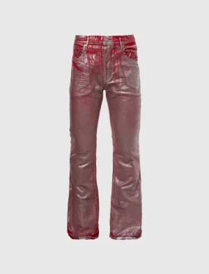 SILVER FOIL FLARE DENIM