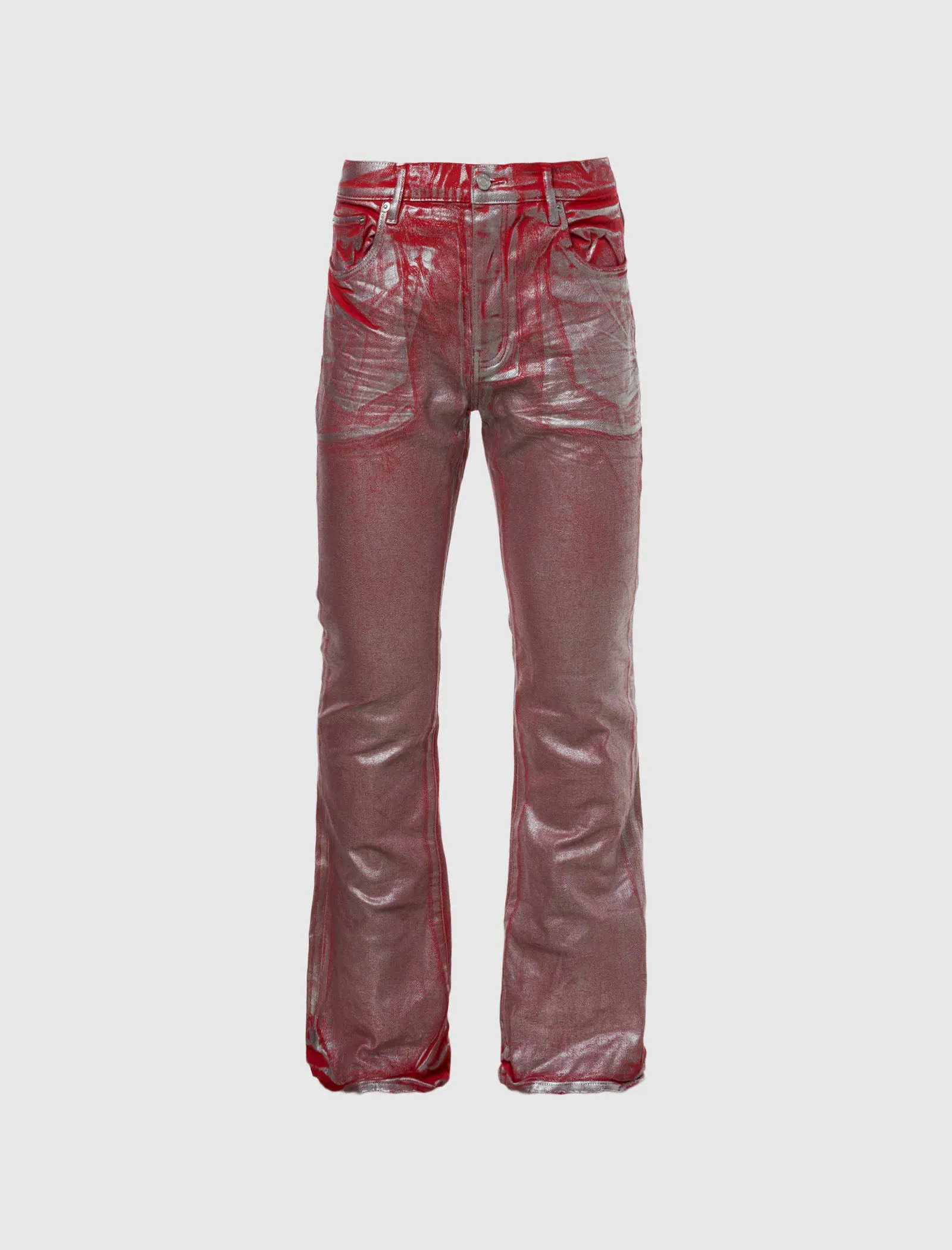SILVER FOIL FLARE DENIM
