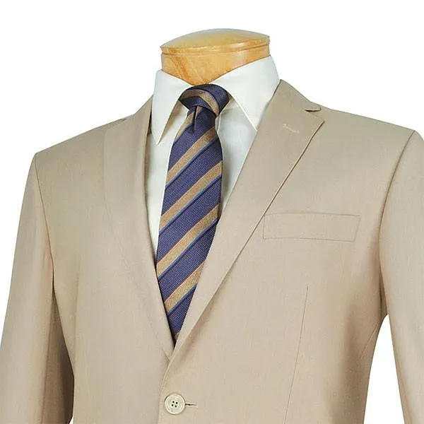 Slim Fit 2 Piece 2 Button Suit (Light Beige) SC900-12