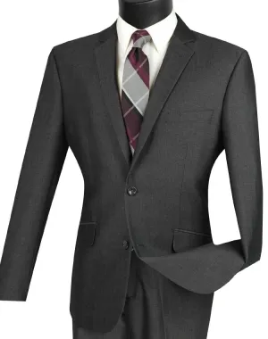 Slim Fit 2 Piece Suit Single Breasted 2 Button Design (Smoke) S2RK-7
