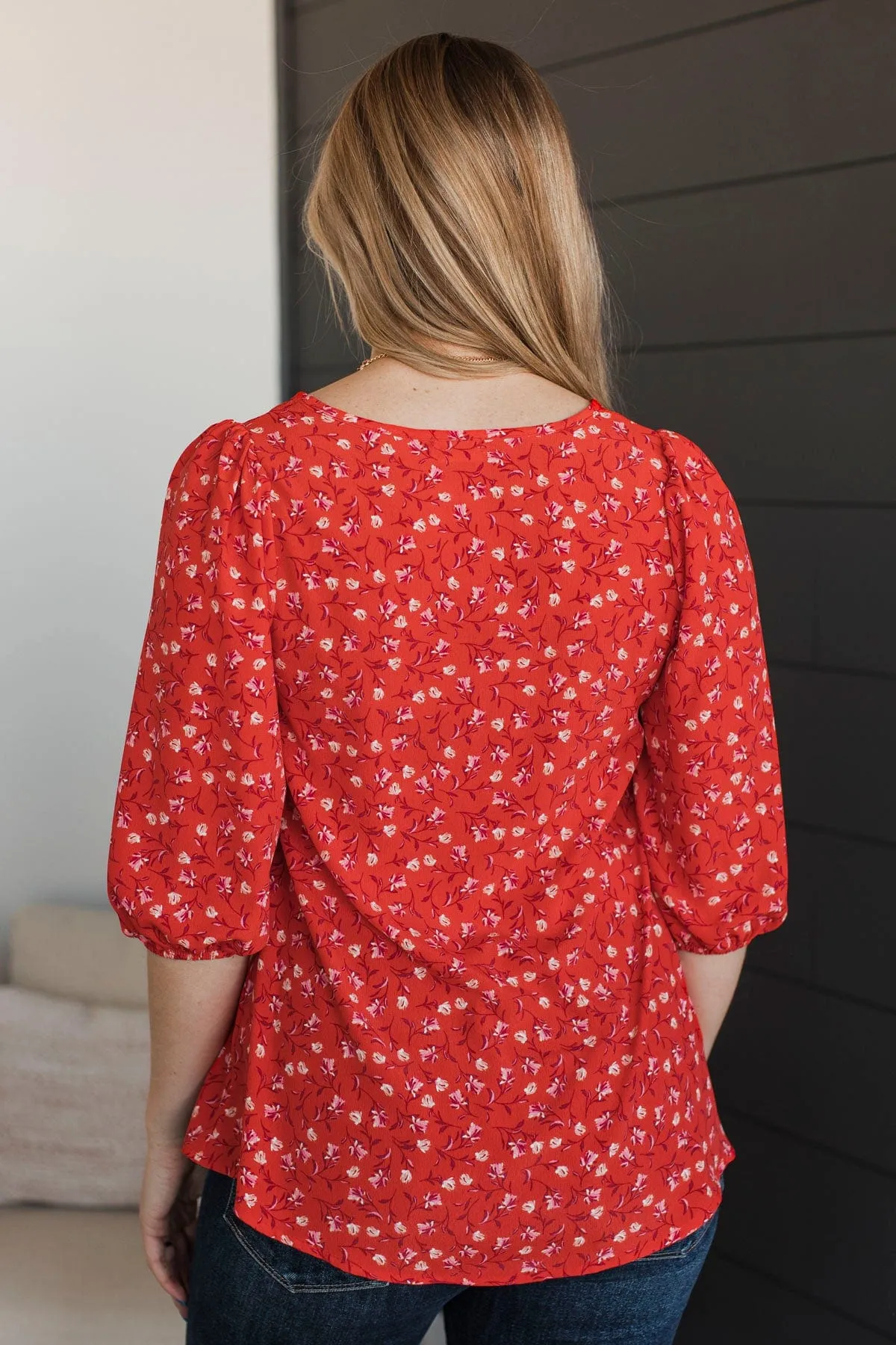 Songs Of The Soul Floral Top- Red