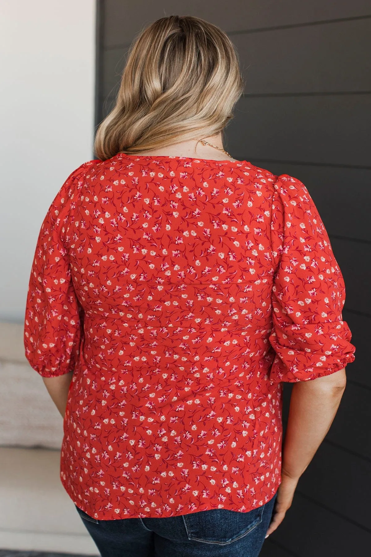 Songs Of The Soul Floral Top- Red