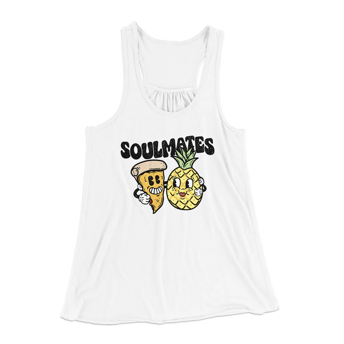 Soulmates Pineapple & Pizza Women's Flowey Racerback Tank Top