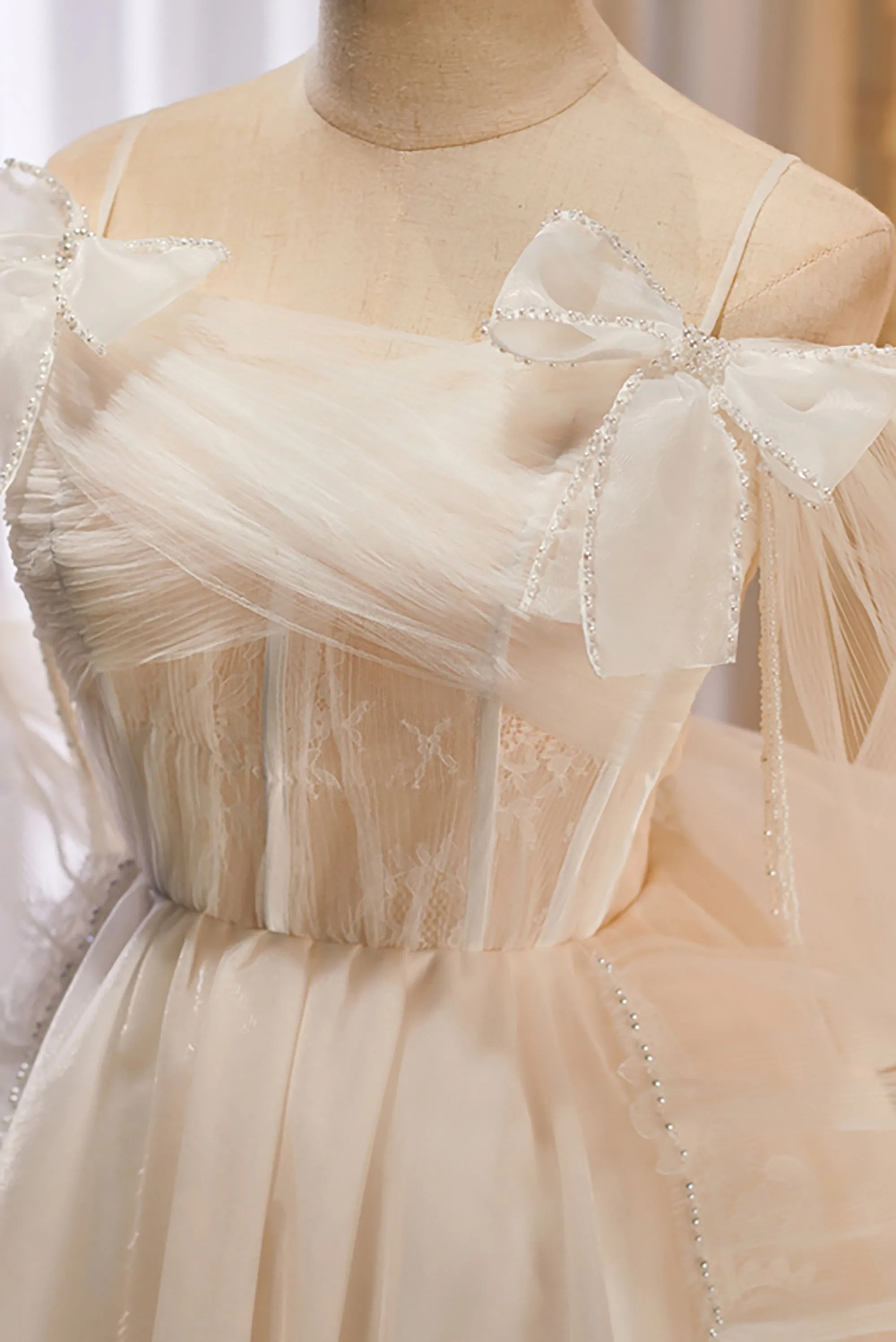 Spaghetti Straps A Line Tulle Short Homecoming Dresses