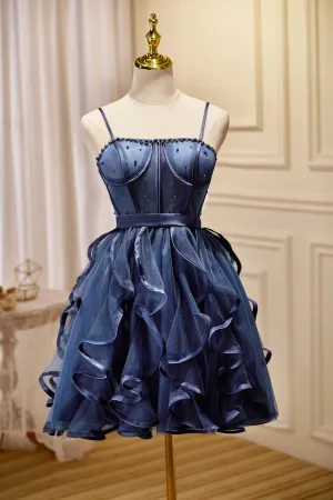 Spaghetti Straps Ball Gown Tulle Short/Mini Homecoming Dresses
