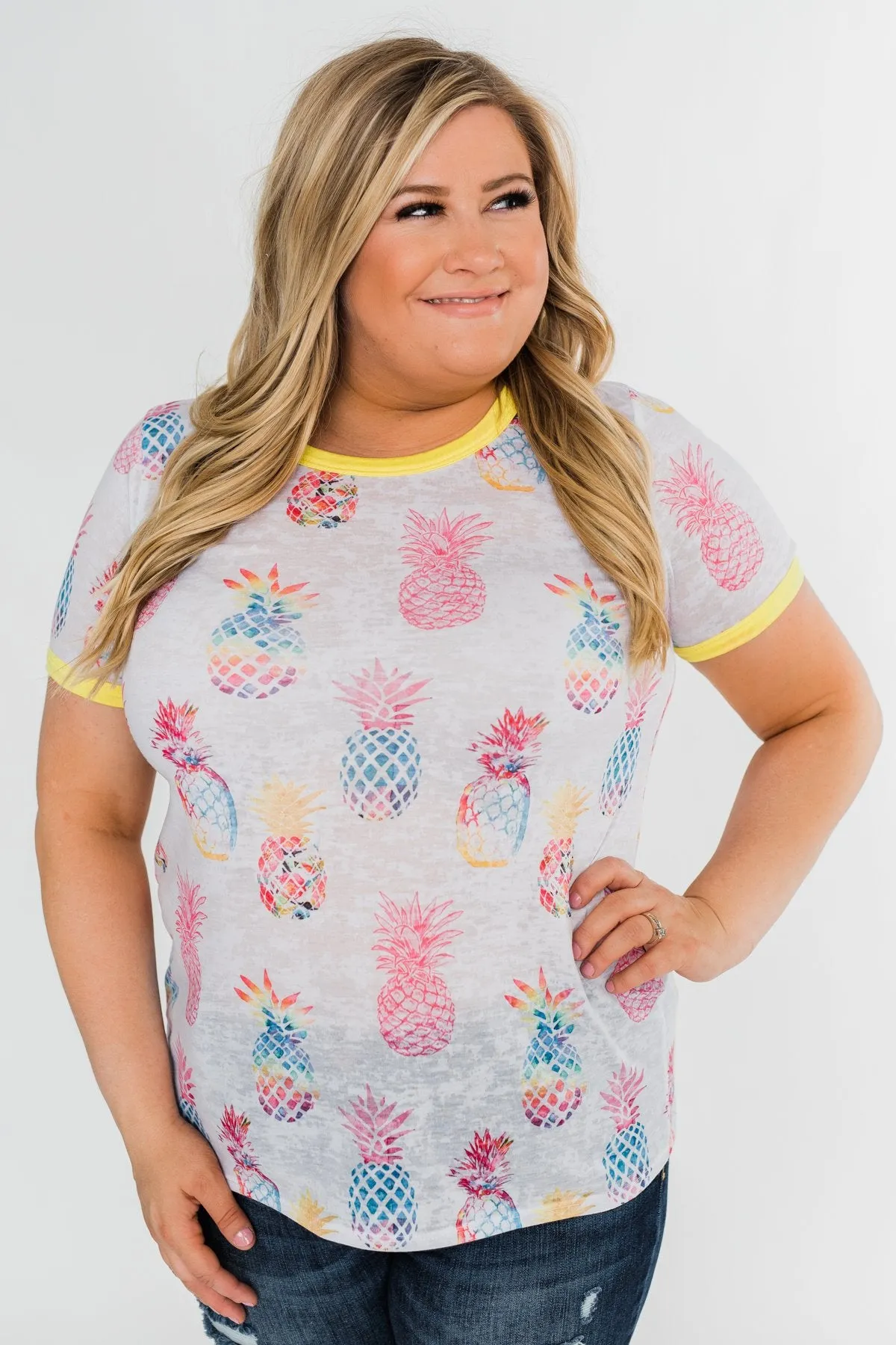 Stand Tall Pineapple Top- Yellow