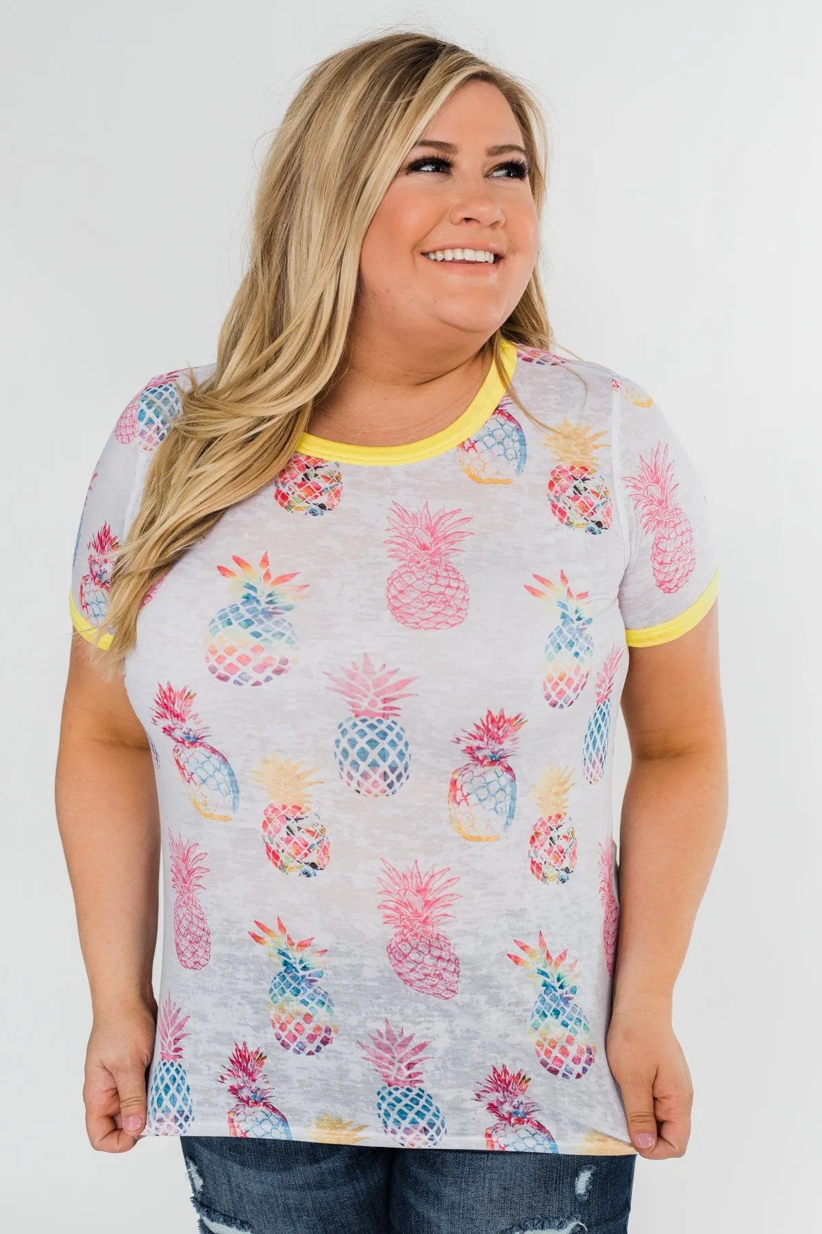 Stand Tall Pineapple Top- Yellow