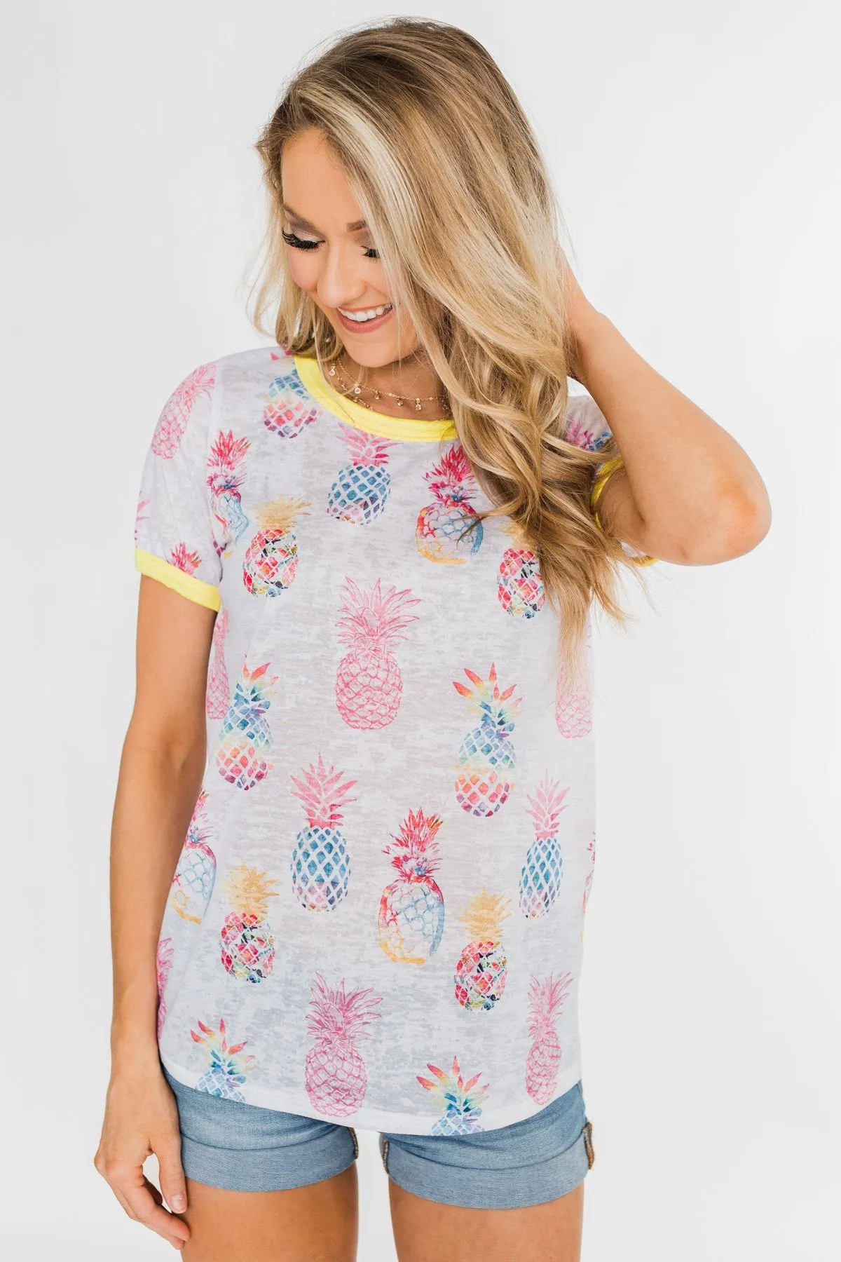 Stand Tall Pineapple Top- Yellow