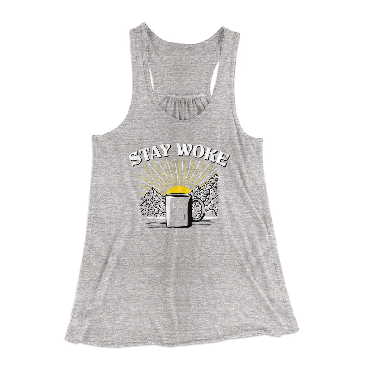 Stay Woke Coffee Funny Women's Flowey Tank Top