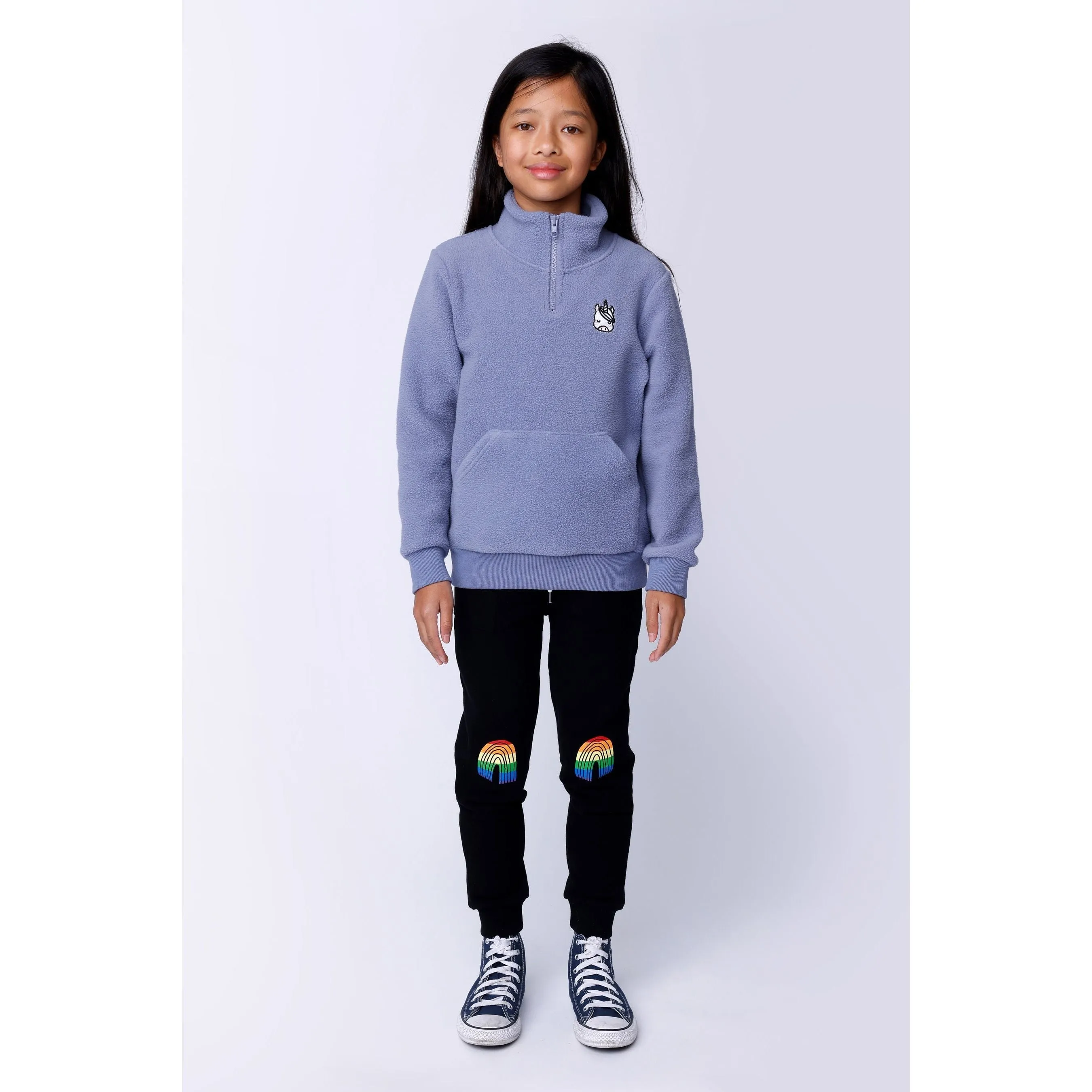 Stripey Rainbow Furry Trackies