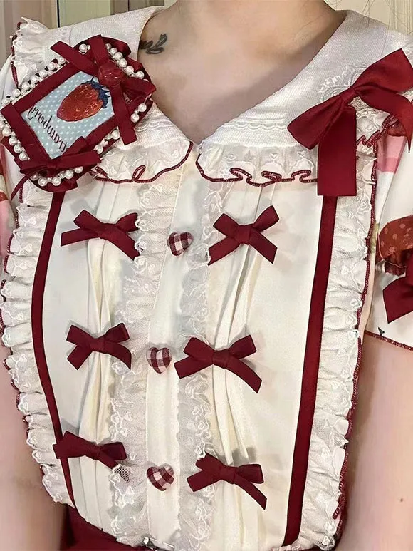Sweet Lolita Dress Polyester Short Sleeves Dress ROCOCO Style Lolita Dress