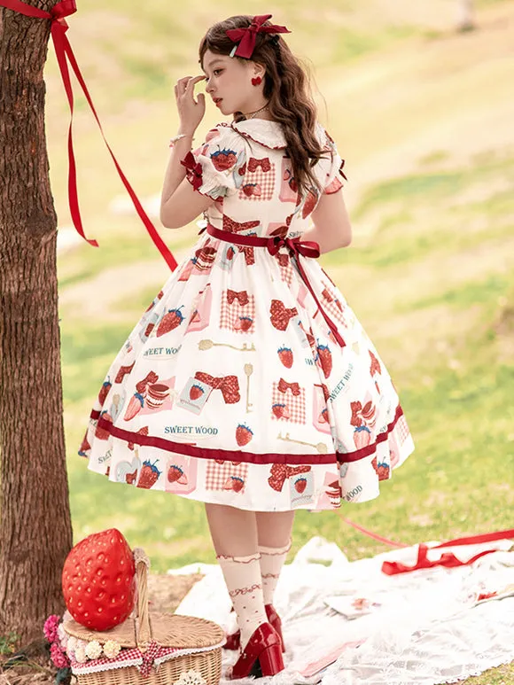 Sweet Lolita Dress Polyester Short Sleeves Dress ROCOCO Style Lolita Dress