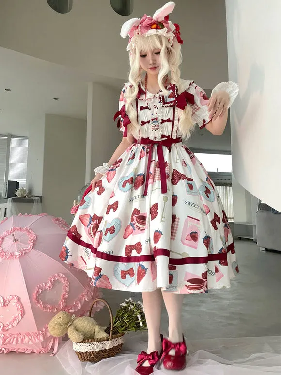 Sweet Lolita Dress Polyester Short Sleeves Dress ROCOCO Style Lolita Dress