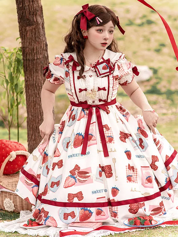 Sweet Lolita Dress Polyester Short Sleeves Dress ROCOCO Style Lolita Dress