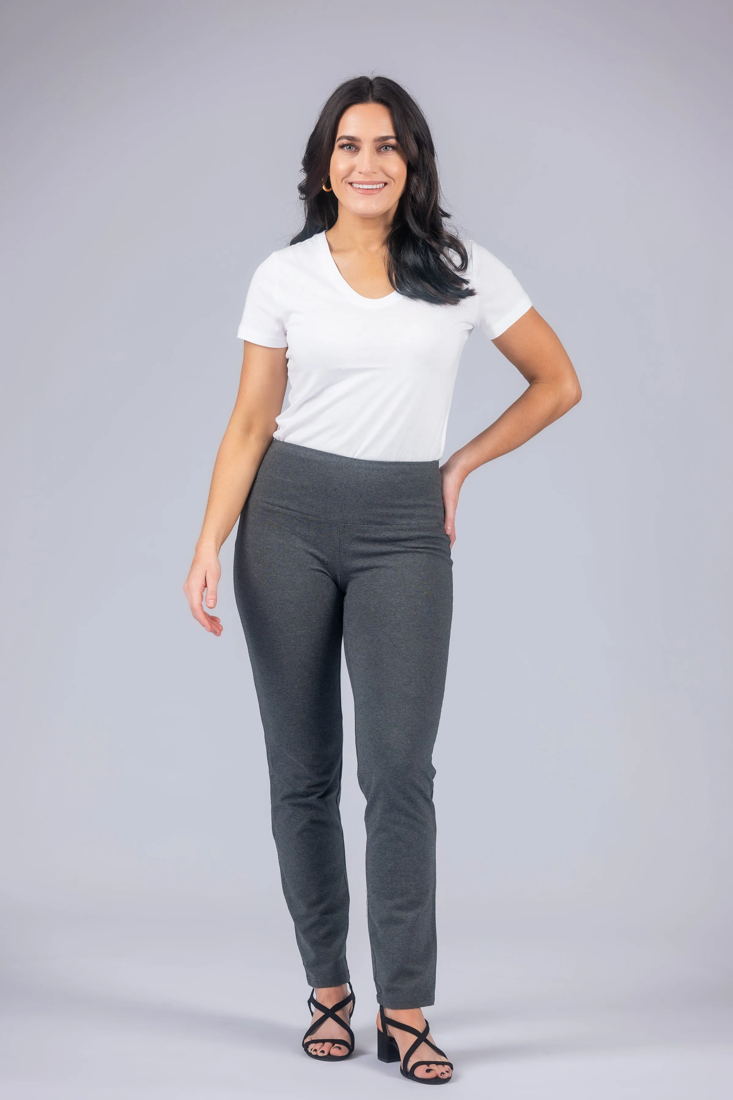 Teri Love the Fit Straight Leg Knit Tummy Control Pull-On Pants