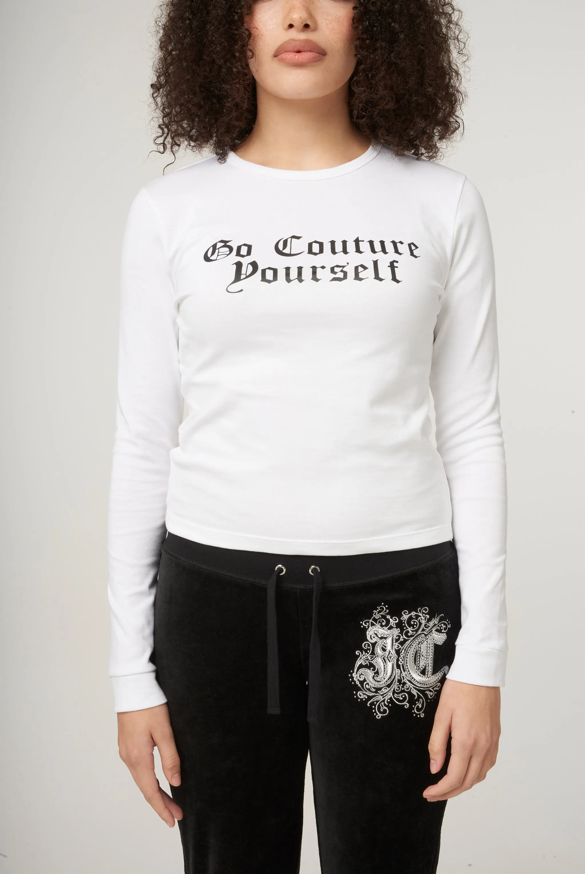 THE ICONS | WHITE 'GO COUTURE' LONG SLEEVE TEE