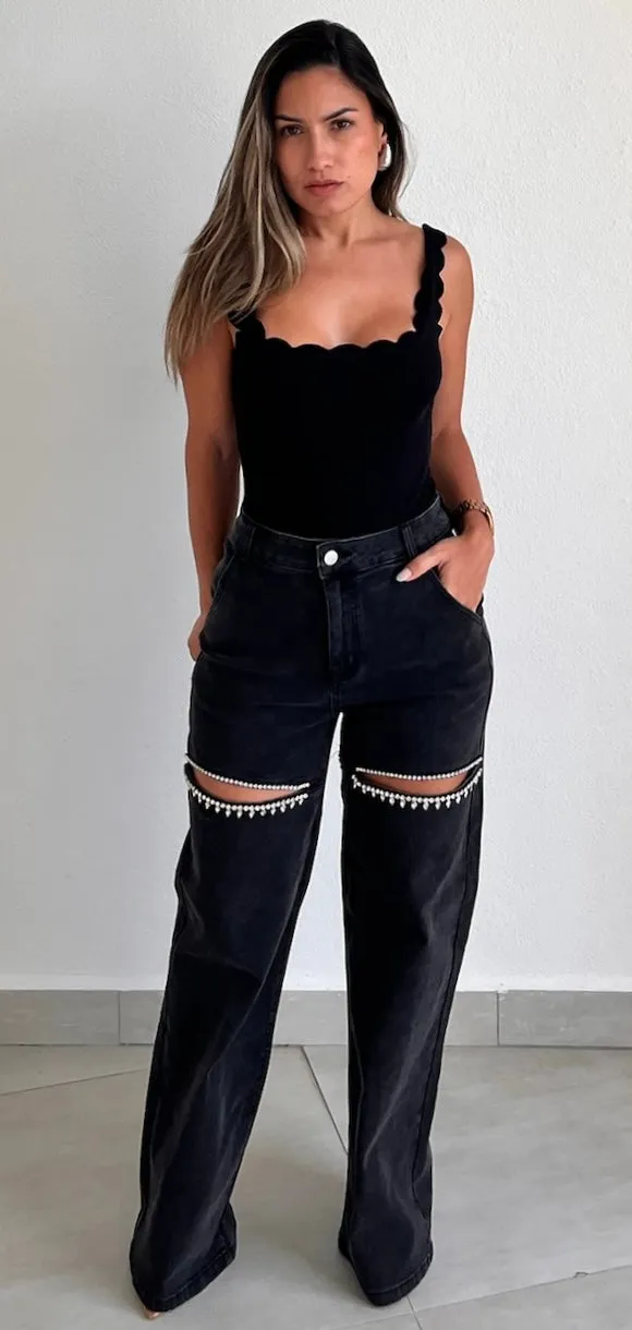 The Sweetest Black Basic Bodysuit