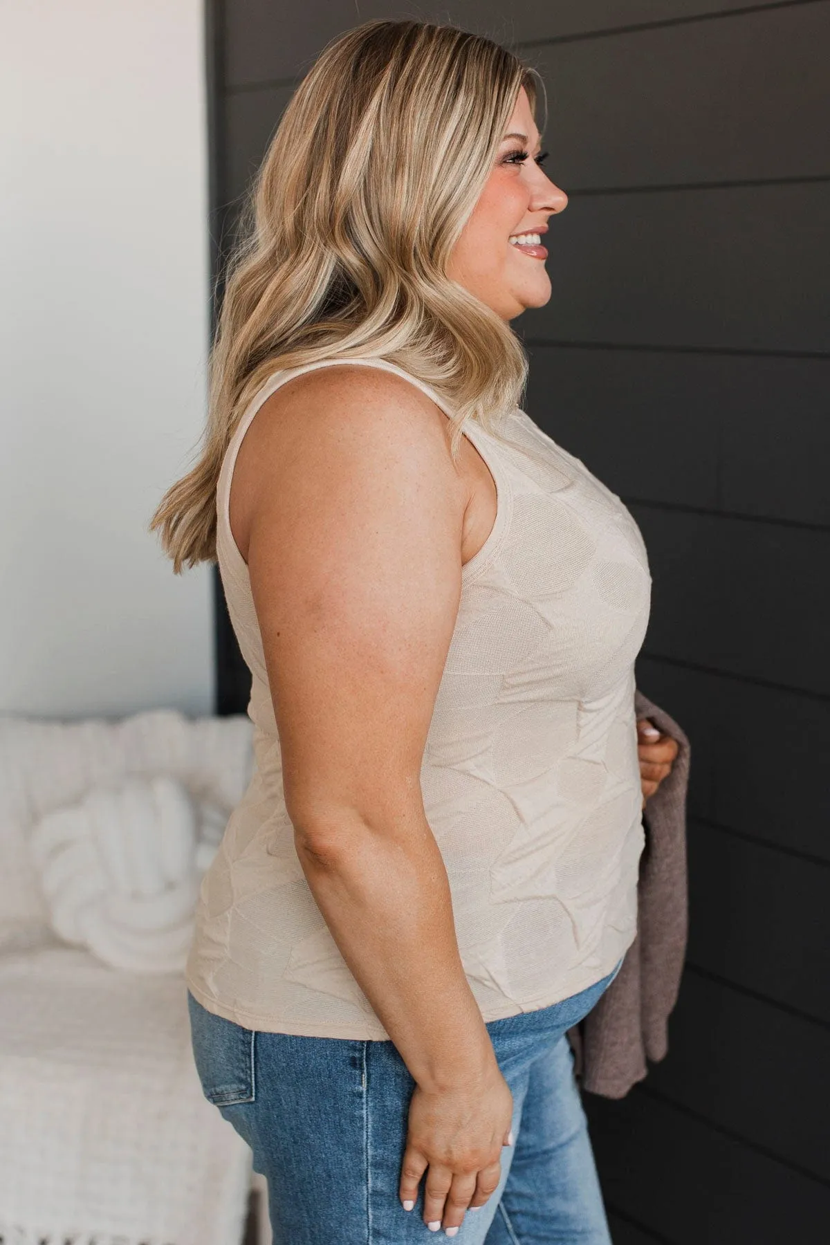 To The Very End Tank Top- Beige