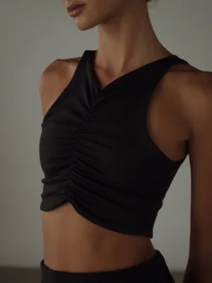 TOP DRAPED - BLACK