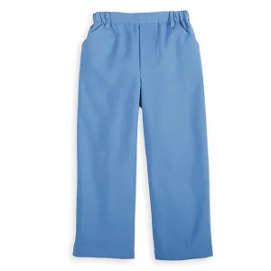 Twill Faux Zip Pant -- Blue