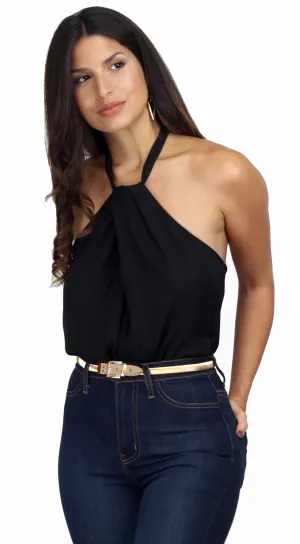 Ultimate Babe Black Halter Bodysuit