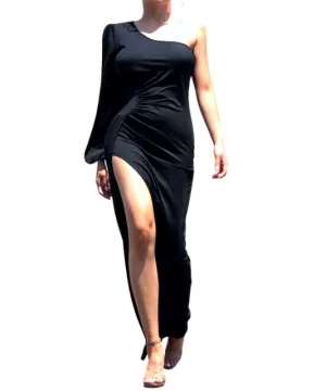 Venetian One Shoulder Maxi Dress
