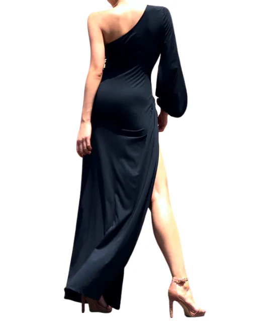 Venetian One Shoulder Maxi Dress
