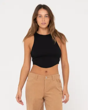 Vicky Curved Hem Crop Tank