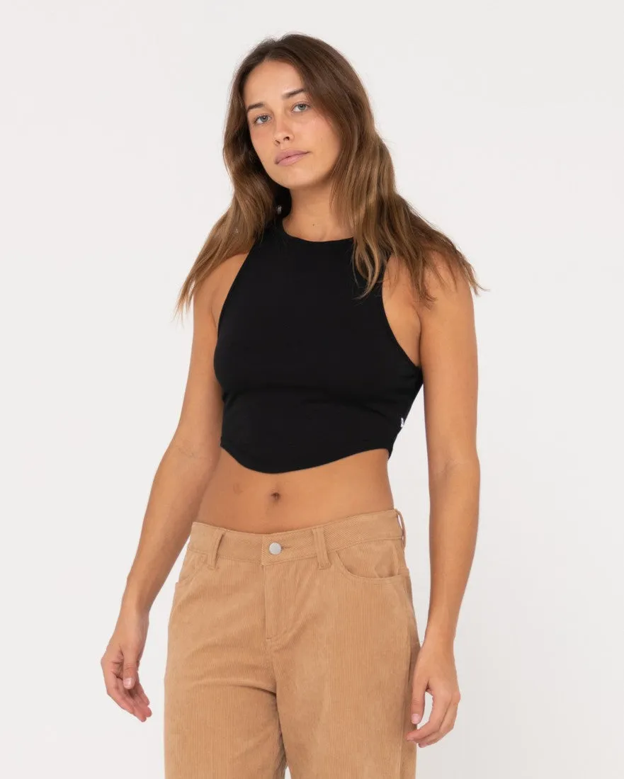Vicky Curved Hem Crop Tank