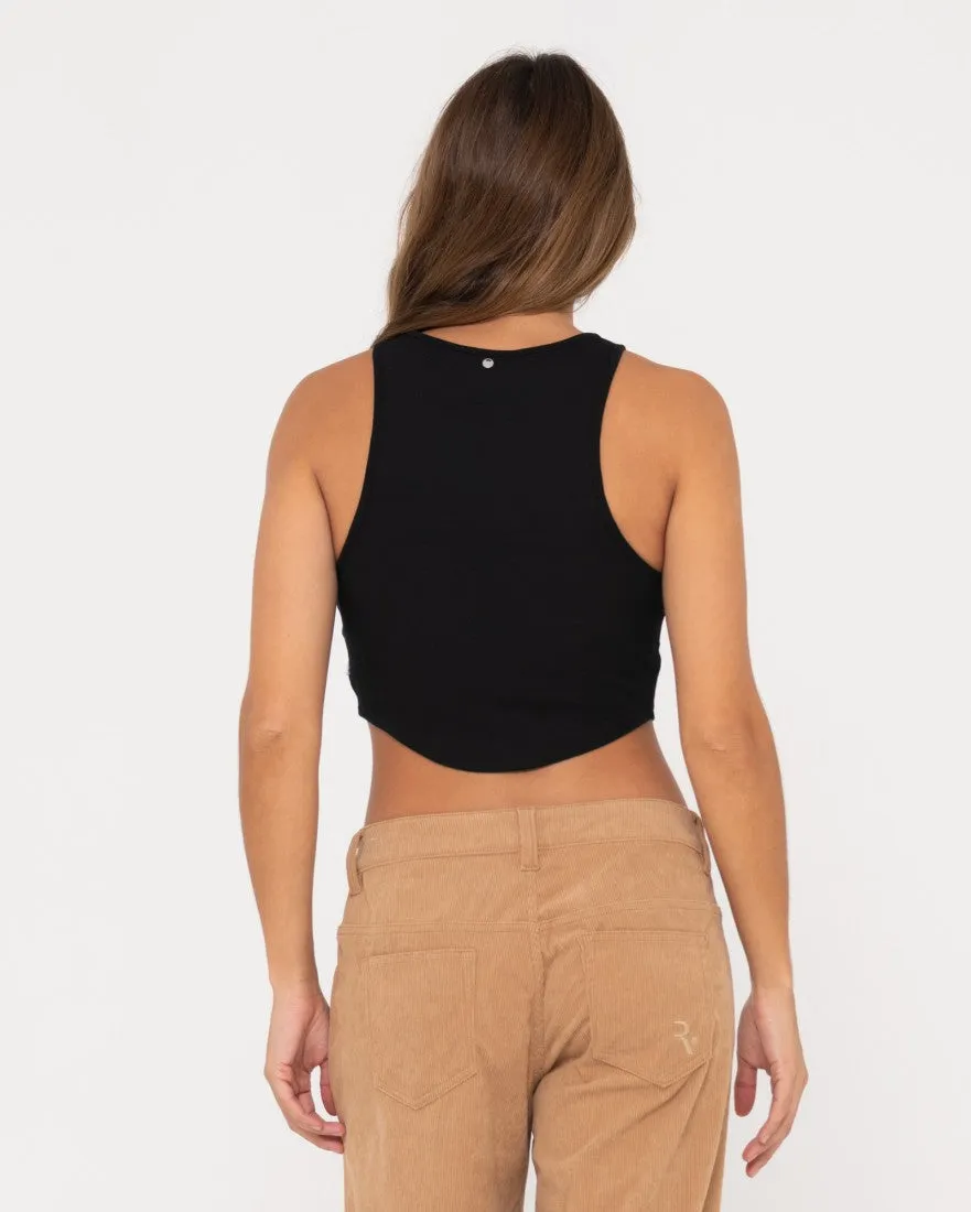 Vicky Curved Hem Crop Tank