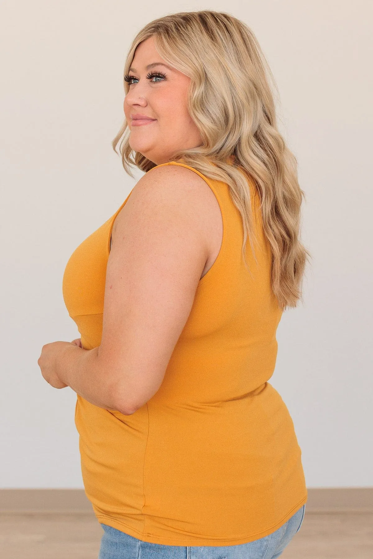 What A Day Front Twist Top- Golden Yellow