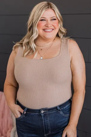 Whatever She's Got Knit Bodysuit- Light Mocha