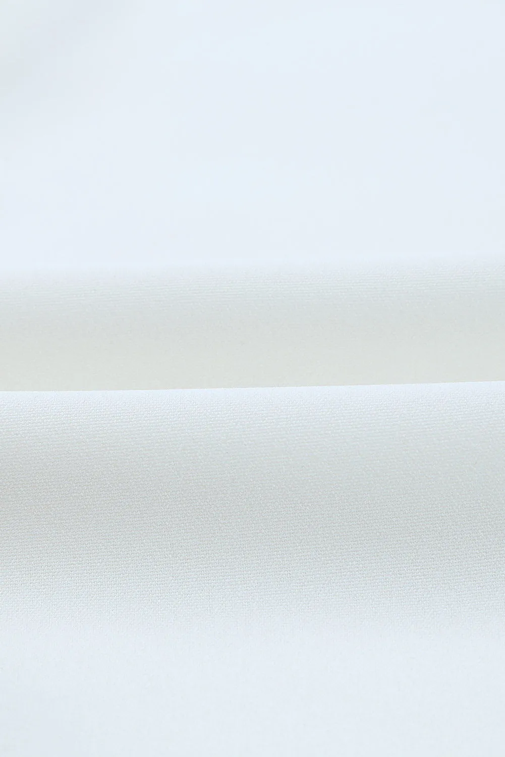 White Solid Pocket Long Sleeve Button-up Shirt