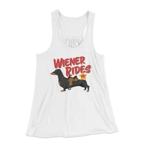 Wiener Rides Funny Women's Flowey Tank Top