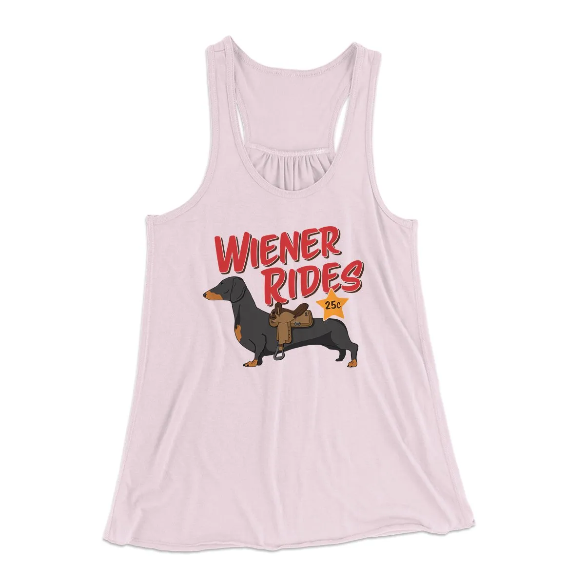 Wiener Rides Funny Women's Flowey Tank Top
