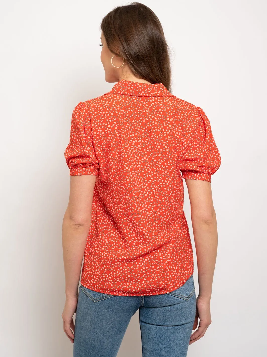 WOMEN'S BUTTON UP FLORAL TOP