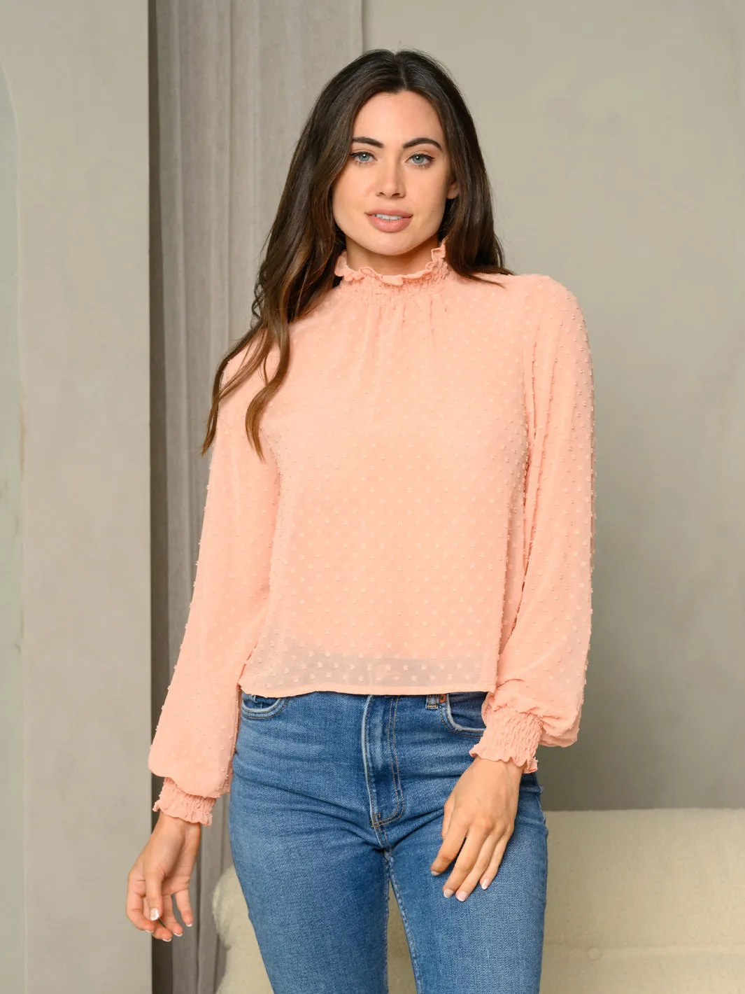 WOMEN'S LONG PUFF SLEEVE  TOP