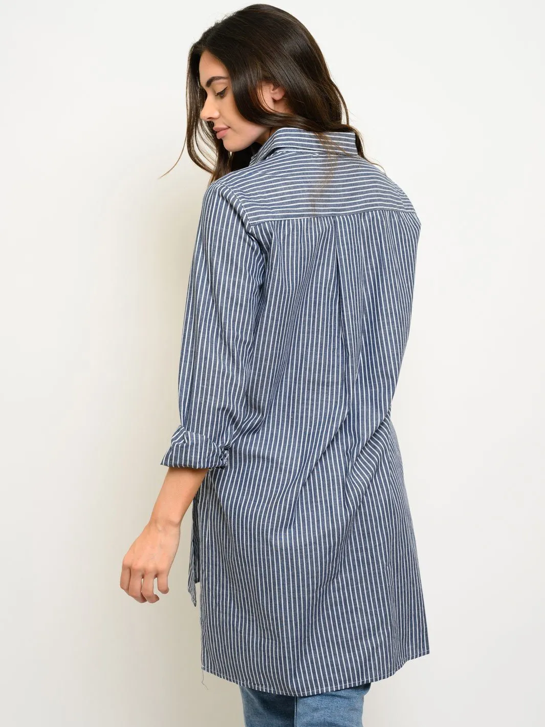 WOMEN'S LONG SLEEVE BUTTON UP TOP